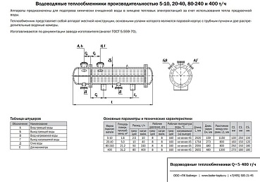 Теплообменник Q=20-40 т/ч